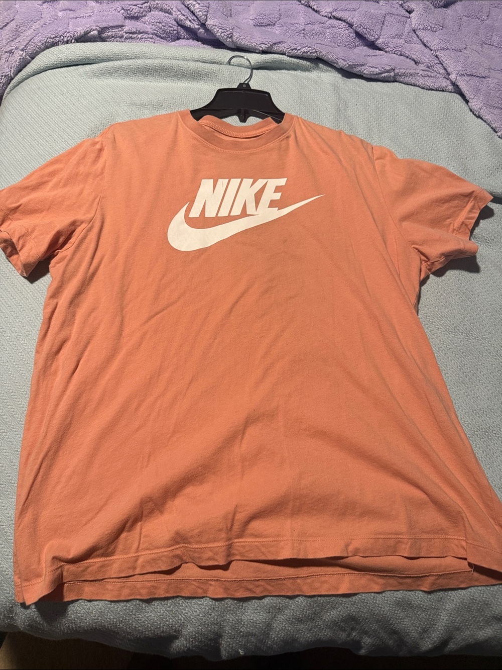 Nike Short-Sleeve Tee in Coral with White Logo